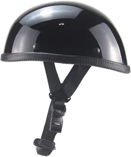 Medio casco alemán de EE. UU., novedoso, color negro brillante, motero, motero, S, M, L, XL, XXL
