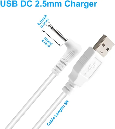 Miniatura 3 de SCOVEE Cable de carga DC,Cable de carga USB,Reemplazo del cable de cargador USB DC de 0.098 in,Cable de carga rápida 5v