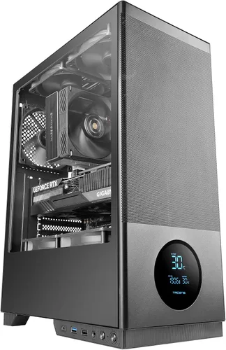 Miniatura 12 de Tacens 2FERROX, ATX Semi-Tower PC Case, ventilador lateral de 4.7 in, rejilla delantera, acero, negro