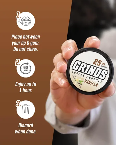 Miniatura 6 de Bolsas de café Grinds 5 latas de muestra Espresso doble, vainilla, New Orleans, doble mocha, caramelo cada bolsa equivale a 1/4 taza de café