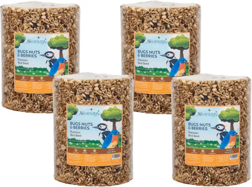 Miniatura 3 de JCs Wildlife Bugs Nuts and Berries - Cilindro grande de semillas de aves con agujero, cero relleno para comederos exteriores, llaves de pájaros