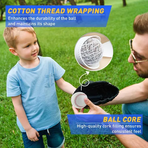Miniatura 4 de Gracfulcub Baseball Ball, Official Game for Youth Adult Training Play Hard Ball，Official size & weight. Perfect for batting, fielding, pitching.