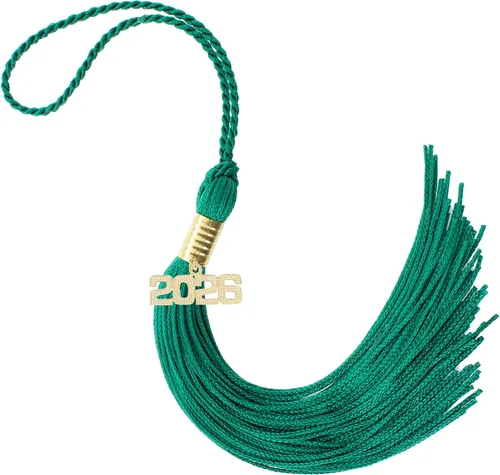 Miniatura 199 de Borla de graduación Aqua 2022, todos los colores escolares disponibles, fabricada en Estados Unidos
