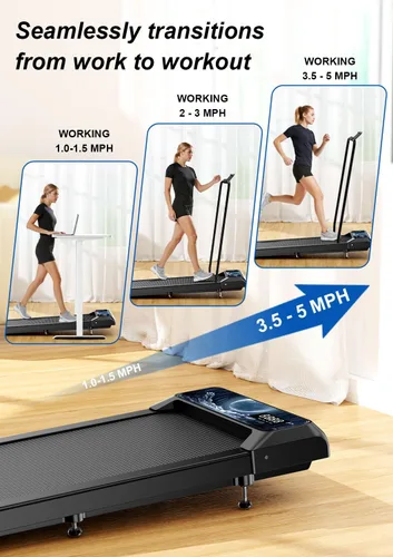 Miniatura 5 de Walking Treadmill Pad with Incline, Walking 2.5HP for Home and Office, 265Lbs Weight Capacity, Treadmill with APP & Remote Control, LED Display Moon