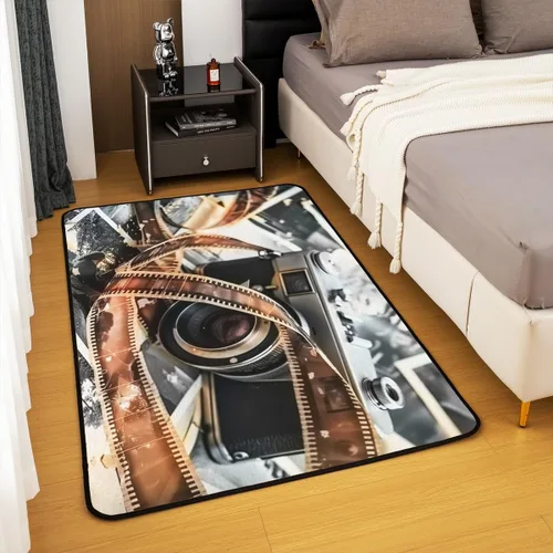 Miniatura 4 de Alfombra temática de fotografía, alfombra de película fotográfica vintage, para niños, adolescentes, mujeres, hombres, cámara antigua, para Multi 08