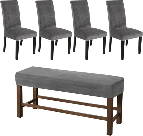 Miniatura 8 de HAOYONG Funda para Silla de Comedor con Estampado, Funda Desmontable Lavable para Silla Parsons, Protector de Asiento Desmontable para Comedor, 15