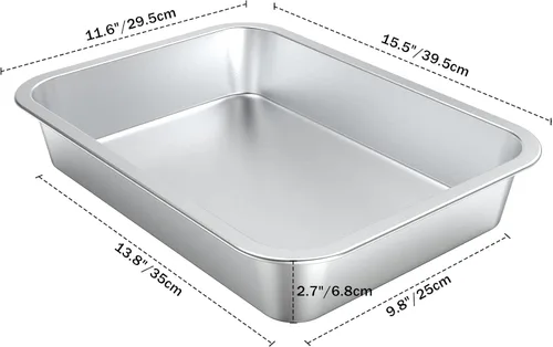 Miniatura 2 de only fire Bandeja para hornear de acero inoxidable, Bandeja rectangular para pastel Hoja para galletas Parrilla para barbacoa para hornear panes