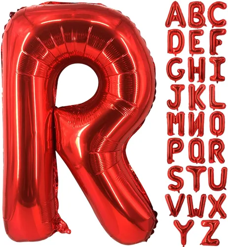 Miniatura 28 de Lovoir Globos grandes de 40 pulgadas con la letra T roja de gran tamaño, globo de helio de aluminio de Mylar para decoración de fiesta de Letra roja