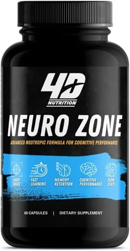 Neuro Zone - Fórmula nootrópica avanzada para el rendimiento cognitivo, hombres y mujeres, enfoque sin cafeína, concentración, soporte cerebral y