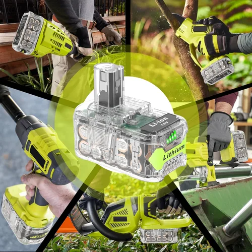 Miniatura 3 de Batería de repuesto para Ryobi 18V 5000mAh P102 P103 P104 P105 P107 P108, compatible con herramientas eléctricas inalámbricas Ryobi ONE+ 18V con luz