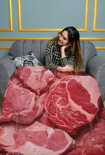 Miniatura 5 de Manta de carne de res - Regalos para los amantes de la carne de res 30" x 40