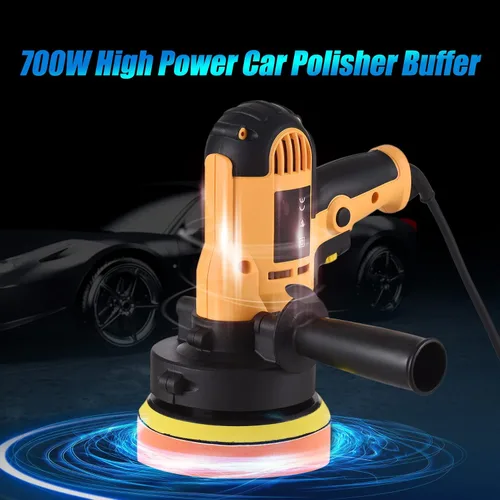 Miniatura 5 de Pulidora de búfer, cera de tampón Geevorks de 5 pulgadas, pulidora de coche de velocidad variable 600-3700 RPM con mango desmontable, 6 almohadillas