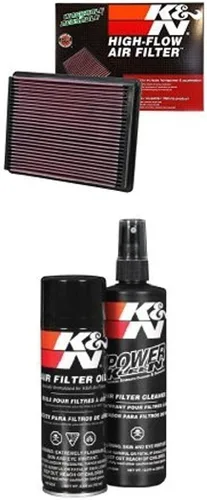 K&N 33-2135 Filtro de aire de repuesto de alto rendimiento con kit de servicio de cuidado del filtro para Chevrolet/GMC/Cadillac V8 1999-2017