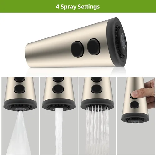 Miniatura 4 de Cabezal de Repuesto para Grifo de Cocina de 4 Funciones, Cabezal Rociador Universal Extraíble para Fregadero de Cocina con 15 Adaptadores Compatible