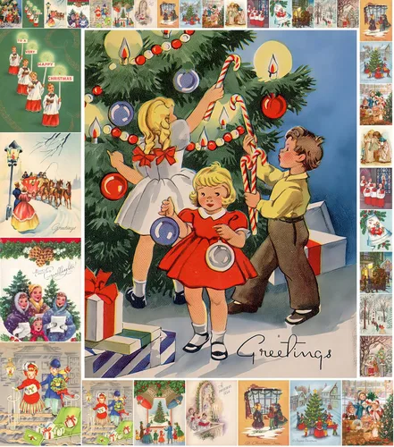 Decoupage - Paquete de papel (21 hojas de 6 x 8 pulgadas), escenas navideñas FLONZ de estilo vintage para decoupage, manualidades y álbumes de