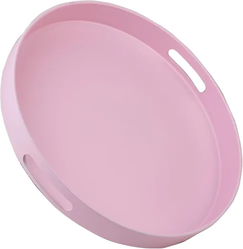 Miniatura 13 de Bandeja azul para mesa de café, bandeja decorativa rectangular de plástico con asas para entretenimiento, patio al aire libre, sala de estar