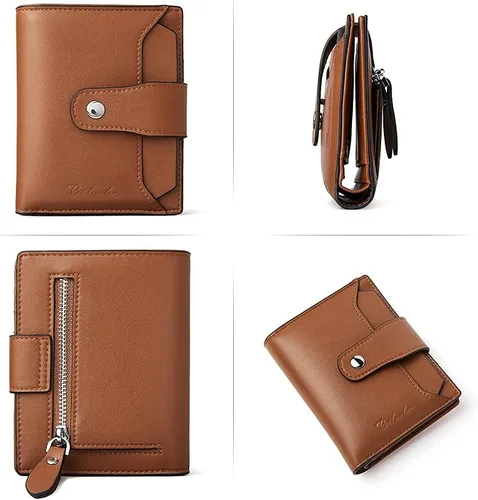 Miniatura 9 de BOSTANTEN Bolso de mano de piel para mujer, bolso de mano grande tipo hobo para el hombro, con pequeño bolsillo con cremallera, billetera