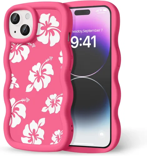 Miniatura 282 de Compatible con iPhone SE/8/7 Funda para Mujeres y Niñas, Marco Ondulado Rizado con Patrón Lindo, Estética Delgada Suave Silicona TPU Parachoques