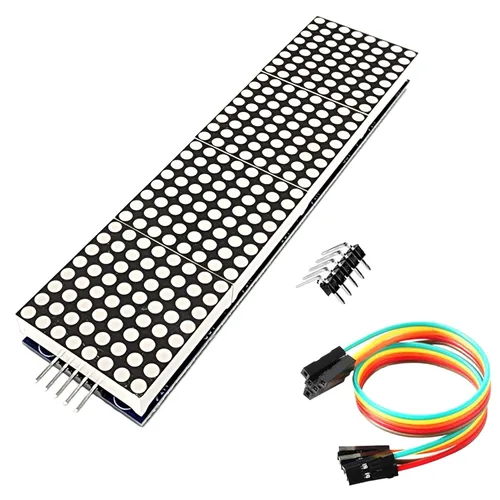 Miniatura 3 de Pantalla de matriz de puntos FC16 4 en 1 32x8 con chip MAX7219 - Compatible con Arduino, ESP32, ESP8266, Raspberry Pi, MicroPython - Módulo