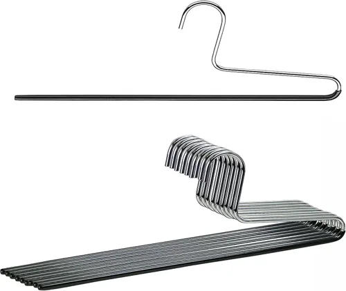 Miniatura 7 de Mawa by Reston Lloyd - Percha antideslizante para ropa que ahorra espacio con una sola barra para pantalones, estilo KH/1, juego de 30, color rojo