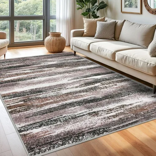 Miniatura 73 de Lansny Alfombra moderna abstracta de 2 x 5 pies, color negro, gris, blanco, lavable, alfombra de entrada para cocina, alfombra antideslizante suave