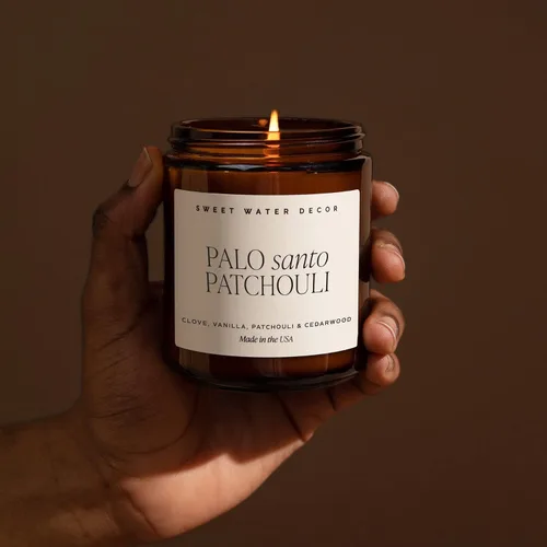 Miniatura 7 de Sweet Water Decor Vela de Soja de Palo Santo y Pachulí - Velas Aromáticas de Pimienta Negra, Hoja de Clavo, Nuez Moscada y Lavanda para el Hogar