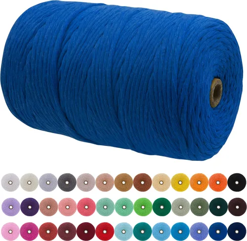 Miniatura 107 de JeogYong Cordón de macramé de un solo hilo 2mm x 164 yardas (492 pies) Cuerda de algodón suave, hilo de macramé 2 mm, suministros de macramé