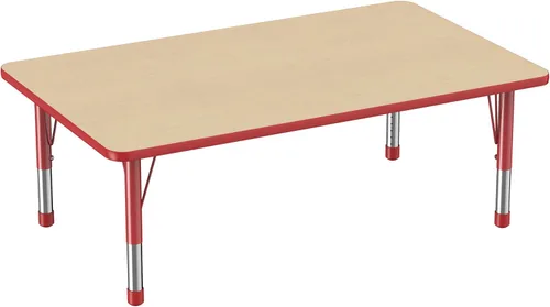 Miniatura 51 de FDP - Mesa rectangular para actividades escolares y aulas (24 x 36 pulgadas), patas gruesas para niños pequeños, altura ajustable de 15 a 24