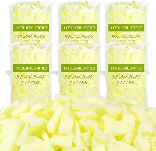 Miniatura 11 de Relleno de puf de 5 libras, repuesto de espuma viscoelástica triturada con gel de enfriamiento, relleno de espuma suave y de alta resistencia
