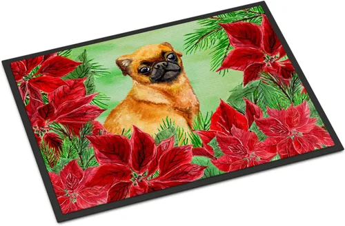 Miniatura 61 de Caroline's Treasures CK1311MAT Cavalier Spaniel Poinsettas - Felpudo de 18 x 27 pulgadas, tapete para puerta delantera, interior y exterior