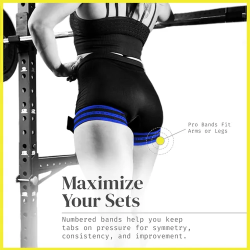 Miniatura 4 de BFR Bands PRO Model Bandas de entrenamiento por oclusión, 2 unidades. Estas bandas que restringen el flujo sanguíneo permite ganar masa muscular sin