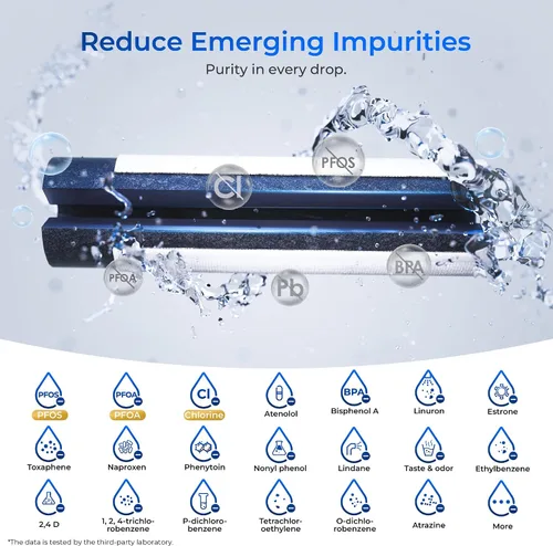 Miniatura 5 de Waterdrop Plus 640565 Filtro de agua para refrigerador, reduce el plomo y PFAS, repuesto para Bosch® 640565, certificado NSF 401, 53 y 42, 3 filtros