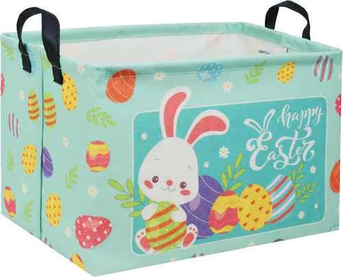 Miniatura 57 de Cesta rectangular de almacenamiento para niños, cesta de almacenamiento para bebés con asas para la cocina del hogar, lindo organizador de juguetes