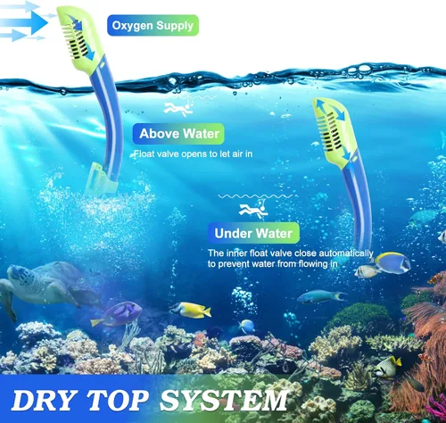 Miniatura 5 de Snorkeling Gear for Kids Ages 5-15, 4 in 1 Mask Fins Snorkel Set with HD Tempered Glass Panoramic View Anti-Fog Mask, Dry Top Snorkel, Adjustable