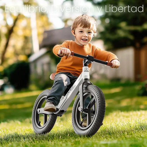 Miniatura 9 de Ridego Bicicleta de equilibrio de 14 pulgadas para niños de 3 a 6 años, bicicleta ligera para niños con asiento ajustable, bicicleta de empuje