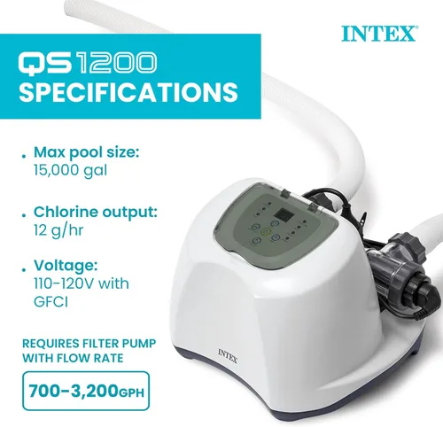 Miniatura 4 de Intex Bomba de filtro de arena de 3000 GPH con temporizador integrado y sistema de agua salada transparente Krystal Set de mantenimiento
