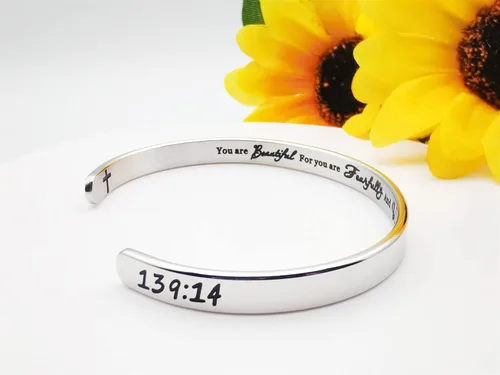 Miniatura 3 de Pulseras inspiradoras para mujer, joyería de acero inoxidable, con refranes, pulsera motivacional con mensaje oculto, pulseras grabadas para mejor