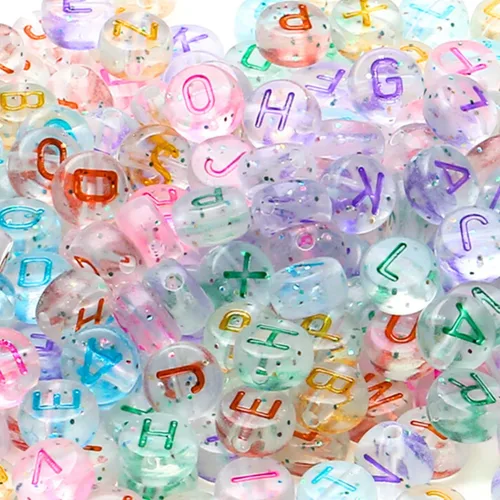 Miniatura 11 de XIANNVXI 3500 cuentas de letras blancas para pulseras, cuentas acrílicas coloridas para hacer joyas (cuentas blancas y mixtas)