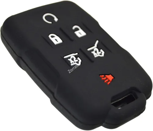 Protector de silicona para llavero con control remoto GMC Yukon y Chevrolet Suburban Tahoe 2015-2020 SUV con encendido de llave giratoria Negro