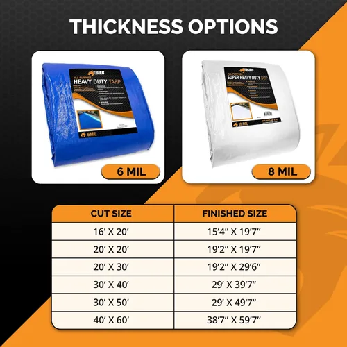 Miniatura 6 de Lona duradera, resistente e impermeable de 16 x 20 pies, multiusos de 6 mil, de Tiger Tough..