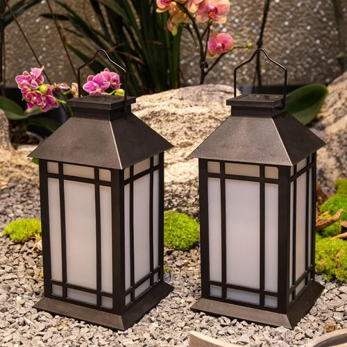 Miniatura 7 de Afirst Farol solar para exteriores, paquete de 2 luces decorativas colgantes para exteriores, impermeables, para patio, jardín, mesa, decoración