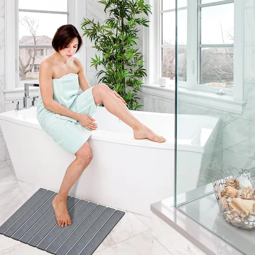 Miniatura 9 de Cuckan Alfombrillas de Baño Plegables de Piedra para Baño Súper Absorbentes de Tierra de Diatomeas Alfombrilla de Baño de Secado Rápido Alfombrillas