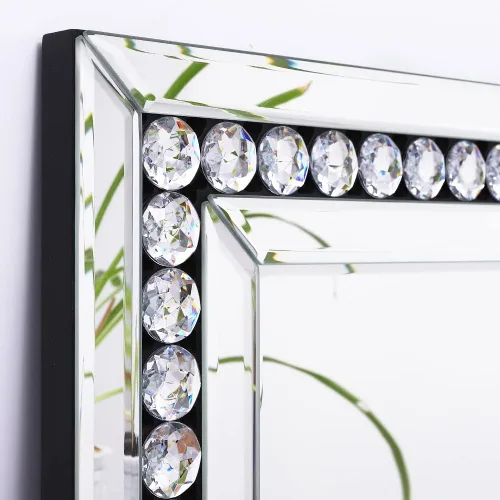 Miniatura 3 de Espejo decorativo de pared con marco de cristal y vidrio, espejo de pared grande de 28 x 40 pulgadas para decoración elegante de sala de estar