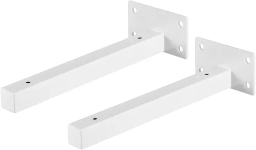 Miniatura 6 de uxcell Soportes de estante flotantes, 2 soportes de metal industriales de 4 pulgadas para estantes montados en la pared, color negro