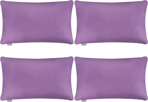 Miniatura 18 de Thmyo - Paquete de 4 fundas de almohada decorativas de 100 % algodón para lumbar, cómodas, sólidas, para Navidad/Halloween, fundas de cojín Blanco