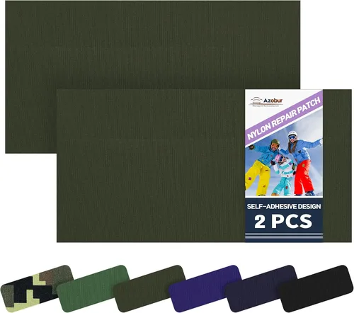 Miniatura 33 de Azobur Parches de reparación de chaquetas de plumón, impermeables, autoadhesivos, parches de tela de nailon para chaquetas hinchadas