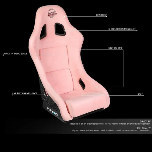 Miniatura 2 de NRG Innovations NRG-FRP-303PK-PRISMA Asiento universal de carreras tipo bucket con respaldo fijo para arneses de 5 puntos, tamaño M