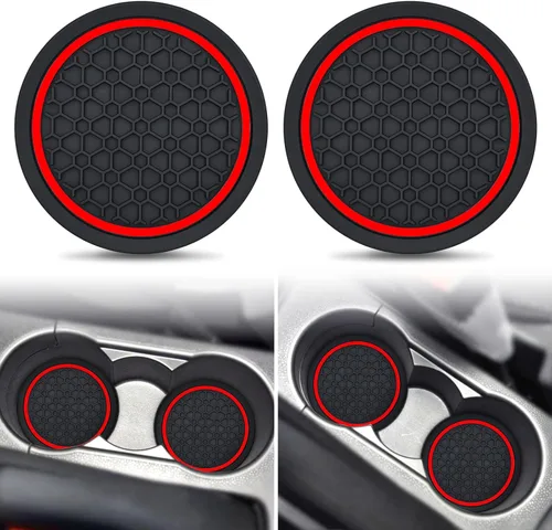 Auprite Posavasos para automóvil, paquete de 2 posavasos universales de 2.77 pulgadas, antideslizantes, antipolvo, adecuados para la mayoría de los