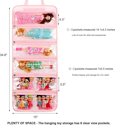 Miniatura 2 de Bolsa de Almacenamiento para Muñecas de Juguete, Estuche de Transporte Compatible con LOL Surprise Toys Dolls Omg, Organizador Colgante Bolsa