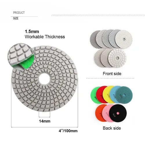 Miniatura 2 de SHDIATOOL 8 almohadillas de pulido húmedo de diamante de 4 pulgadas con grano de enlace blanco, 50 almohadillas de lijado para piedra de granito